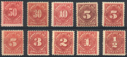 Sc.J61/J67 + J64a + J64b + J68, 1917 And 1925, The Complete Set With Perf 11, Including Color Varieties Of The 5c.... - Taxe Sur Le Port