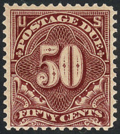 Sc.J44, 1895/7 50c., Perforation 12, Double Line Watermark, Mint Very Lightly Hinged, Excellent, Catalog Value... - Segnatasse