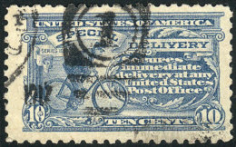 Sc.E10, 1916 10c. Ultramarine, Unwatermarked, Perf 10, Used, VF Quality, Catalog Value US$50. - Special Delivery, Registration & Certified
