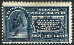 Sc.E5, 1895 10c. Blue, With Watermark, Mint Lightly Hinged, Very Nice, Catalog Value US$210. - Expres & Aangetekend