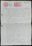 ORIGINAL CONTRACT FOR BUILDING RAILWAY In 1903: Very Interesting Document On Revenue Stamped Paper Signed By... - Other & Unclassified