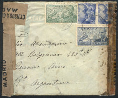 Cover Sent To Argentina On 11/JUN/1943, With Spanish And British Censors, Interesting! - Altri & Non Classificati