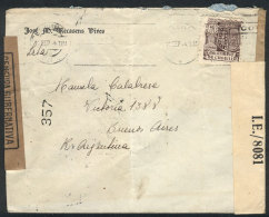 Cover Franked With 40c. And Sent To Argentina On 21/SE/1941, With Spanish And British Censors, VF! - Otros & Sin Clasificación