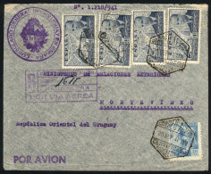 Registered Airmail Cover Sent From Barcelona To Uruguay On 20/SE/1941, Very Nice! - Andere & Zonder Classificatie