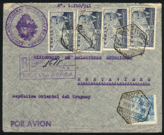 Registered Airmail Cover Sent From Barcelona To Uruguay On 20/SE/1941, Very Nice! - Otros & Sin Clasificación