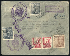 Registered Airmail Cover Sent From Bilbao To Uruguay On 25/NO/1940, VF! - Andere & Zonder Classificatie