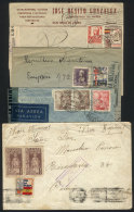 4 Covers Sent To Argentina Between 1937 And 1945, All With Interesting CENSOR Marks, Fine Quality! - Other & Unclassified