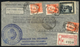 Registered Airmail Cover Sent From Madrid To Uruguay On 8/JUN/1934, VF Quality! - Sonstige & Ohne Zuordnung