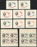 Year 1949, Roosevelt, Complete Set Of 20 Values In Blocks Of 4 + Complete Set Of 8 Souvenir Sheets + 10 Different... - Ecuador
