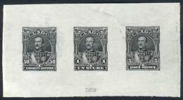 Multiple Die Proof With Values 50c., 1S. And 5S. (Sc.28/30), Printed In Black On Thin Paper, Numbered 568,... - Ecuador