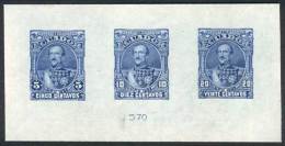 Multiple Die Proof With Values 5c., 10c. And 20c. (Sc.25/27), Printed In Blue On Thin Paper, Numbered 570,... - Ecuador