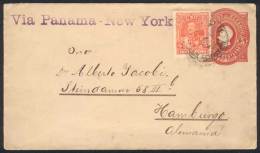 5c. PS Cover + Sc.25 (5c. Of 1892), Sent From Guayaquil To Germany On 6/AU/1892, With New York Transit Of 20/AUG... - Ecuador