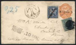 COVER TAXED In Guayaquil (sent From Ecuador) And New York (arrival On USA): 5c. PS Cover + Sc.21, Pen Cancelled +... - Equateur