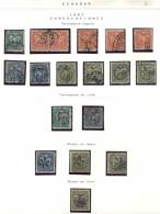 Sc.19/22, Sheet With 18 Examples With Various Cancels, VF Quality! - Equateur