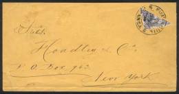Cover Franked With BISECT 20c. (Sc.16), Sent From Guayaquil To New York On 28/MAR/1883, With Arrival Backstamp,... - Equateur