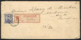 REGISTERED Cover Franked With 20c. (Sc.16) Alone, Sent From Quito To France In May 1891, Arrival Backstamp, VF,... - Ecuador