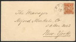 Cover Franked With 10c. (Sc.15), Sent From Guayaquil To New York On 13/OC/1891, Arrival Backstamp, Superb! - Equateur