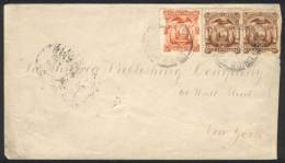 Cover Franked With 1c. Pair + 10c. (Sc.12 Pair + 15), Sent From Guayaquil To New York On 5/MAY/1890, Arrival... - Equateur