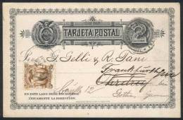 Sc.12, 1c. Light Chestnut Uprating A 2c. Postal Card (PS) Sent From GUAYAQUIL To Germany On 18/JUN/1886, VF! - Ecuador