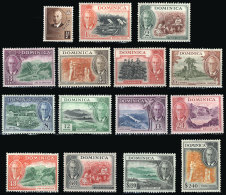 Sc.122/136, 1951 George V And Landscapes, Cmpl. Set Of 15 Values, Mint Lightly Hinged, VF Quality (the 8c. Value... - Dominique (1978-...)