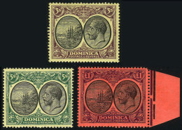 Sc.83/85, 1923 George V And Seal, Cmpl. Set Of 3 Values, Mint Very Lightly Hinged, VF Quality (the High Value... - Dominique (1978-...)