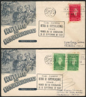 2 First Day Covers (Retiro De Comunicaciones) Sent To Chile On 28/SE/1949, VF Quality, Topics: Retirement, Old Age,... - Andere & Zonder Classificatie