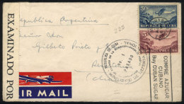 Airmail Cover Sent From Habana To Argentina On 9/JUN/1945 Franked With 55c., With Local CENSOR Label, VF! - Sonstige & Ohne Zuordnung