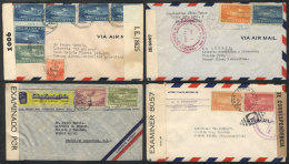 12 Airmail Covers Sent To Argentina Between 1942 And 1945, All Censored, Very Good Postages, Excellent Quality! - Otros & Sin Clasificación