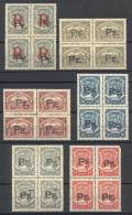 Sc.CLPE3/5 + CLPE10/11 + CFLPE1, Mint Blocks Of 4 (several Are Never Hinged) With Overprint In Pale Black,... - Kolumbien