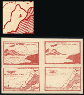 Yvert 11, 10c. Carminish Red (airplane And Mountains), Block Of 4 Of The 2 Different Cinderellas. The Lower Left... - Colombie