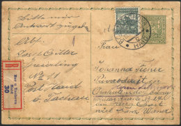 50h. Postal Card (PS) Uprated With 2K., Sent By Registered Mail, With Some Minor Defects But Interesting! - Other & Unclassified