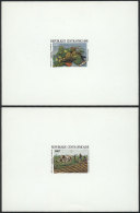 Yv.817/8, 1989 Bambari Harvest Festival: Animals, Fruit, Agriculture, Complete Set Of 2 Values, DELUXE PROOFS,... - Centrafricaine (République)