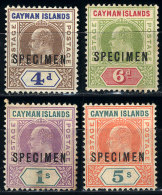 Sc.13/16, 1907 Complete Set Of 4 Values With SPECIMEN Ovpt., Mint No Gum, VF Quality (the 1S. With Small Defect),... - Cayman Islands