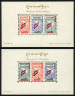 Sc.90a + 90b, 1960 Flags And Peace Pigeon, Set Of 2 Souvenir Sheets, MNH, VF Quality! - Cambodge