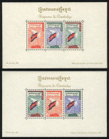 Sc.90a + 90b, 1960 Flags And Peace Pigeon, Set Of 2 Souvenir Sheets, MNH, VF Quality! - Cambogia