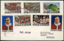 Cover Franked With 7 Stamps Commemorating The Visit Of The POPE To Africa, Sent To Argentina On 6/OC/1969, VF! - Autres & Non Classés
