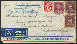 Cover Sent By Air France From Antwerpen To Argentina On 20/JUL/1934, Nice Postage (Sc.236 + Other Values, Total... - Sonstige & Ohne Zuordnung