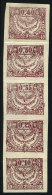 Imperforate Strip Of 5 Stamps With Values Of 10c To 40c., Trial Color PROOFS? - Andere & Zonder Classificatie