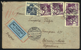 Airmail Cover Sent From Amstetten To Argentina On 12/JUL/1935 Franked With 4.40Sc. By Air France (transit Backstamp... - Andere & Zonder Classificatie