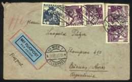 Airmail Cover Sent From Amstetten To Argentina On 12/JUL/1935 Franked With 4.40Sc. By Air France (transit Backstamp... - Autres & Non Classés