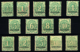 Sc.J9/J22, 1902/4 Complete Set Of 14 Values, All With SPECIMEN Overprint, Mint No Gum, VF Quality, Rare! - Strafport
