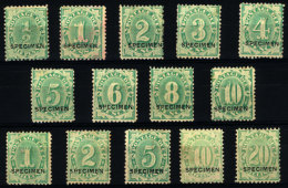 Sc.J9/J22, 1902/4 Complete Set Of 14 Values, All With SPECIMEN Overprint, Mint No Gum, VF Quality, Rare! - Impuestos