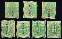 Sc.J1/J7, 1902 ½p. To 8p., The First 7 Values Of The Set Of 8, All With SPECIMEN Overprint, Mint No Gum, VF... - Postage Due