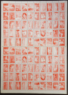 COMPLETE SHEET Of 100 Labels Of The National Board Of Tourism, RED COLOR, With 4 Complete Sets Of 25 Cinderellas... - Andere & Zonder Classificatie