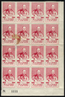 1969, Centenary Of ALLAN KARDEC, Large Block Of 16 Cinderellas, MNH, Most Of Excellent Quality (4 With Defects),... - Sonstige & Ohne Zuordnung