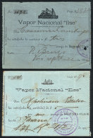 2 Second-class Tickets For STEAMSHIP "ILSE", Year 1905, Rare! - Autres & Non Classés