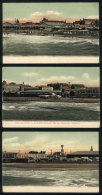 MAR DEL PLATA: General View Of The Beach Bristol II And Esplanade, Ed.Rosauer, TRIPLE PC Divided Into 3, Dated 1907 - Argentine