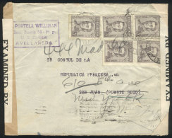 Cover Franked By GJ.741 X5, Sent In October 1942 From Avellaneda To PUERTO RICO And Re-addressed To New York, VF... - Sonstige & Ohne Zuordnung