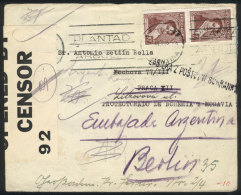 Cover Franked By Pair GJ.801, Sent From Buenos Aires To The Protectorate Of Bohemia And Moravia On 2/NO/1939, And... - Andere & Zonder Classificatie