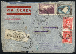 PLANE WRECK: Registered Airmail Cover Sent From Buenos Aires To Switzerland Via Air France On 19/MAR/1938, With... - Andere & Zonder Classificatie